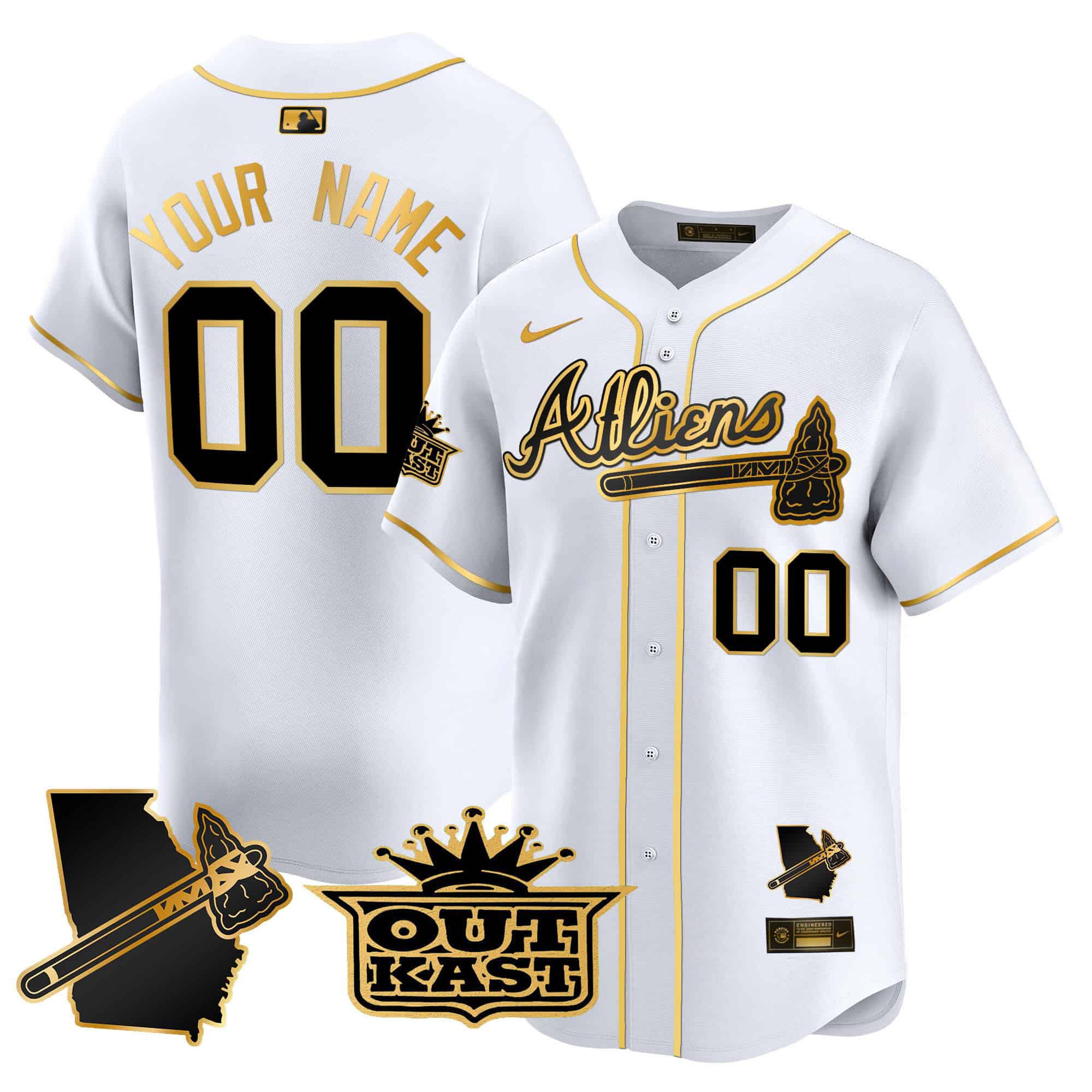 Men Atlanta Braves White Nike 2024 Atliens Vapor Premier Limited Custom MLB Jersey->customized mlb jersey->Custom Jersey